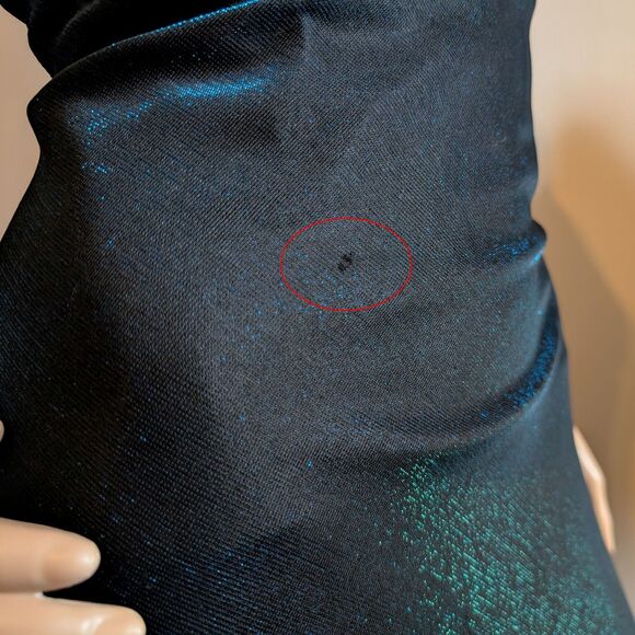 Vintage 1990s Blondie Nites Prom Dress Sequin Iridescent Whimsygoth Blue Jrs 5 - Picture 8 of 12